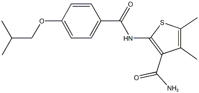 2-[(4-isobutoxybenzoyl)amino]-4,5-dimethyl-3-thiophenecarboxamide Structure