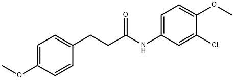 N-(3-chloro-4-methoxyphenyl)-3-(4-methoxyphenyl)propanamide,876573-85-2,结构式