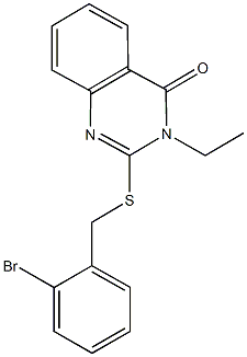 2-[(2-bromobenzyl)sulfanyl]-3-ethyl-4(3H)-quinazolinone Structure