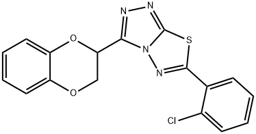 6-(2-chlorophenyl)-3-(2,3-dihydro-1,4-benzodioxin-2-yl)[1,2,4]triazolo[3,4-b][1,3,4]thiadiazole Struktur