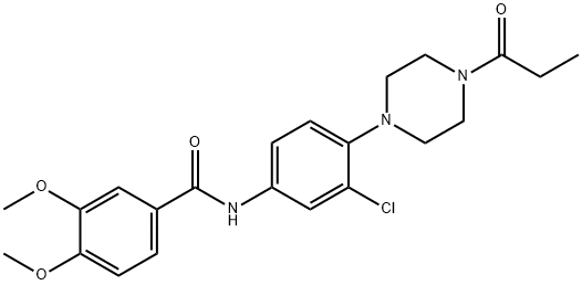 N-[3-chloro-4-(4-propionyl-1-piperazinyl)phenyl]-3,4-dimethoxybenzamide Structure