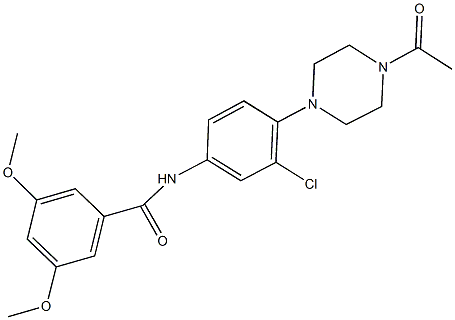 N-[4-(4-acetyl-1-piperazinyl)-3-chlorophenyl]-3,5-dimethoxybenzamide Struktur