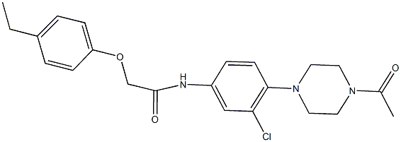 N-[4-(4-acetyl-1-piperazinyl)-3-chlorophenyl]-2-(4-ethylphenoxy)acetamide Structure