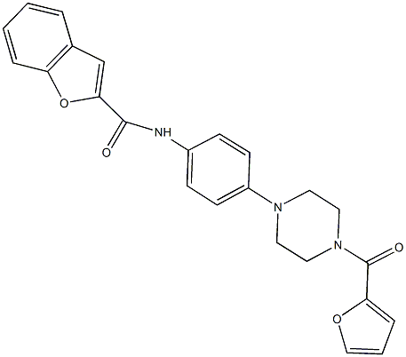 N-{4-[4-(2-furoyl)-1-piperazinyl]phenyl}-1-benzofuran-2-carboxamide Struktur