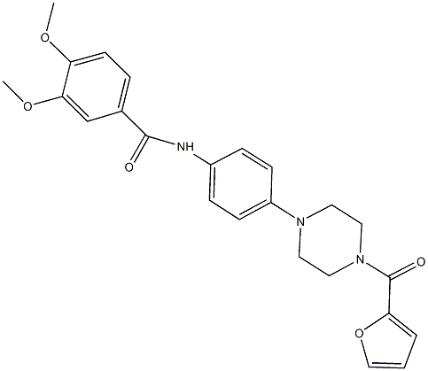 N-{4-[4-(2-furoyl)-1-piperazinyl]phenyl}-3,4-dimethoxybenzamide Struktur