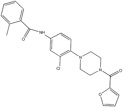 N-{3-chloro-4-[4-(2-furoyl)-1-piperazinyl]phenyl}-2-methylbenzamide Structure