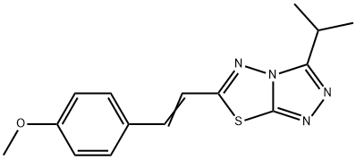 4-[2-(3-isopropyl[1,2,4]triazolo[3,4-b][1,3,4]thiadiazol-6-yl)vinyl]phenyl methyl ether,876886-97-4,结构式