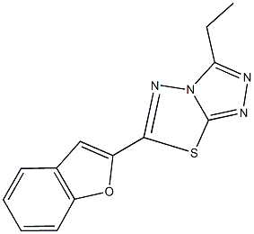 6-(1-benzofuran-2-yl)-3-ethyl[1,2,4]triazolo[3,4-b][1,3,4]thiadiazole Structure