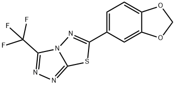 6-(1,3-benzodioxol-5-yl)-3-(trifluoromethyl)[1,2,4]triazolo[3,4-b][1,3,4]thiadiazole 化学構造式