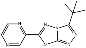 3-tert-butyl-6-(2-pyrazinyl)[1,2,4]triazolo[3,4-b][1,3,4]thiadiazole,876888-39-0,结构式