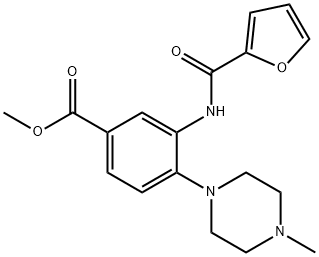 methyl 3-(2-furoylamino)-4-(4-methyl-1-piperazinyl)benzoate Struktur