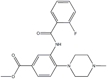 methyl 3-[(2-fluorobenzoyl)amino]-4-(4-methyl-1-piperazinyl)benzoate,876889-67-7,结构式