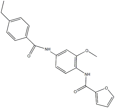 N-{4-[(4-ethylbenzoyl)amino]-2-methoxyphenyl}-2-furamide Struktur