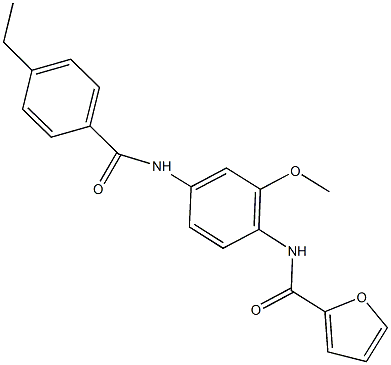 N-{4-[(4-ethylbenzoyl)amino]-2-methoxyphenyl}-2-furamide 化学構造式