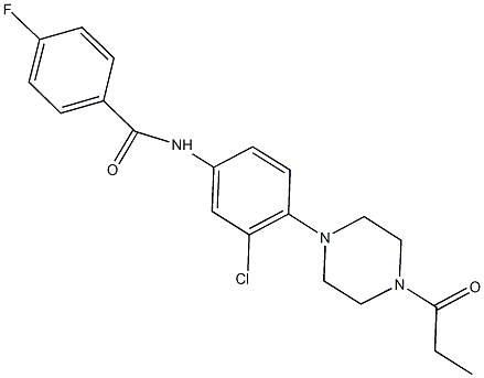 N-[3-chloro-4-(4-propionyl-1-piperazinyl)phenyl]-4-fluorobenzamide,876896-56-9,结构式