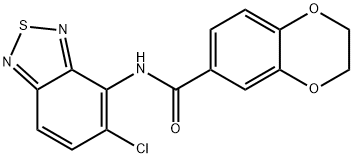 N-(5-chloro-2,1,3-benzothiadiazol-4-yl)-2,3-dihydro-1,4-benzodioxine-6-carboxamide 结构式