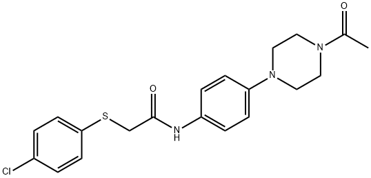 N-[4-(4-acetyl-1-piperazinyl)phenyl]-2-[(4-chlorophenyl)sulfanyl]acetamide Struktur