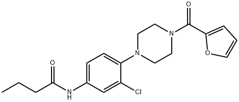 N-{3-chloro-4-[4-(2-furoyl)-1-piperazinyl]phenyl}butanamide Structure