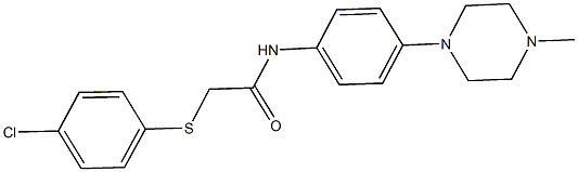 2-[(4-chlorophenyl)sulfanyl]-N-[4-(4-methyl-1-piperazinyl)phenyl]acetamide,876900-02-6,结构式