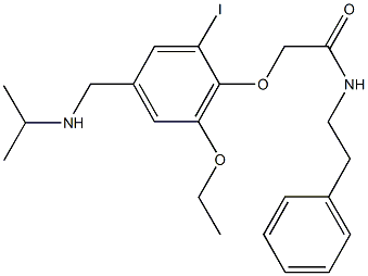 2-{2-ethoxy-6-iodo-4-[(isopropylamino)methyl]phenoxy}-N-(2-phenylethyl)acetamide Struktur