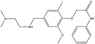 2-[4-({[2-(dimethylamino)ethyl]amino}methyl)-2-iodo-6-methoxyphenoxy]-N-phenylacetamide Struktur