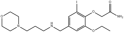 2-[2-ethoxy-6-iodo-4-({[3-(4-morpholinyl)propyl]amino}methyl)phenoxy]acetamide Struktur