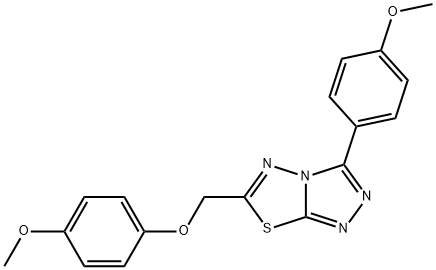 6-[(4-methoxyphenoxy)methyl]-3-(4-methoxyphenyl)[1,2,4]triazolo[3,4-b][1,3,4]thiadiazole,877781-02-7,结构式