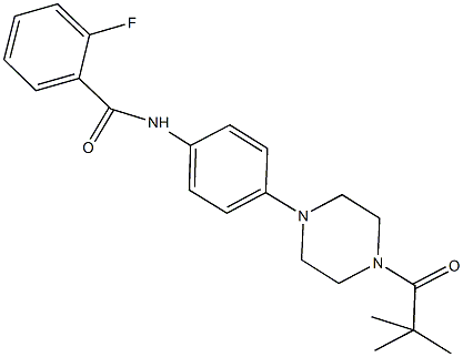 N-{4-[4-(2,2-dimethylpropanoyl)-1-piperazinyl]phenyl}-2-fluorobenzamide,878416-31-0,结构式