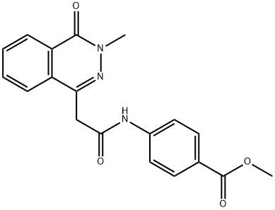 methyl 4-{[(3-methyl-4-oxo-3,4-dihydro-1-phthalazinyl)acetyl]amino}benzoate 结构式