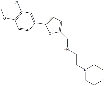 N-{[5-(3-chloro-4-methoxyphenyl)-2-furyl]methyl}-N-[2-(4-morpholinyl)ethyl]amine 化学構造式