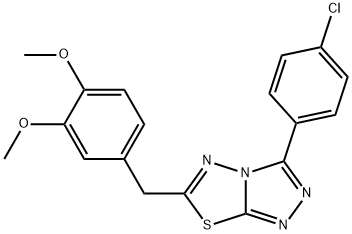 3-(4-chlorophenyl)-6-(3,4-dimethoxybenzyl)[1,2,4]triazolo[3,4-b][1,3,4]thiadiazole 化学構造式
