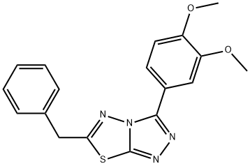 6-benzyl-3-(3,4-dimethoxyphenyl)[1,2,4]triazolo[3,4-b][1,3,4]thiadiazole Struktur