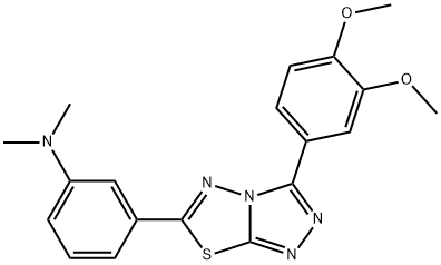 3-[3-(3,4-dimethoxyphenyl)[1,2,4]triazolo[3,4-b][1,3,4]thiadiazol-6-yl]-N,N-dimethylaniline,878430-50-3,结构式