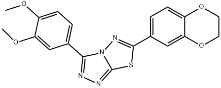 6-(2,3-dihydro-1,4-benzodioxin-6-yl)-3-(3,4-dimethoxyphenyl)[1,2,4]triazolo[3,4-b][1,3,4]thiadiazole,878430-74-1,结构式