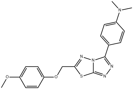 N-(4-{6-[(4-methoxyphenoxy)methyl][1,2,4]triazolo[3,4-b][1,3,4]thiadiazol-3-yl}phenyl)-N,N-dimethylamine,878431-13-1,结构式