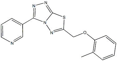 6-[(2-methylphenoxy)methyl]-3-(3-pyridinyl)[1,2,4]triazolo[3,4-b][1,3,4]thiadiazole 化学構造式