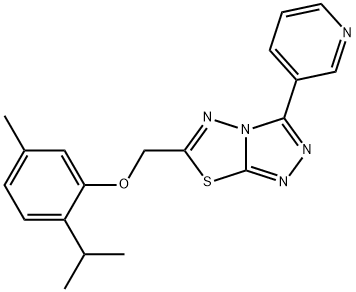 2-isopropyl-5-methylphenyl [3-(3-pyridinyl)[1,2,4]triazolo[3,4-b][1,3,4]thiadiazol-6-yl]methyl ether Struktur