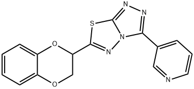 6-(2,3-dihydro-1,4-benzodioxin-2-yl)-3-(3-pyridinyl)[1,2,4]triazolo[3,4-b][1,3,4]thiadiazole Struktur