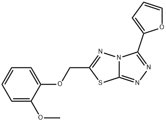 3-(2-furyl)-6-[(2-methoxyphenoxy)methyl][1,2,4]triazolo[3,4-b][1,3,4]thiadiazole Struktur