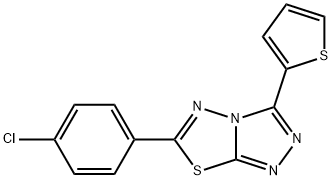 6-(4-chlorophenyl)-3-(2-thienyl)[1,2,4]triazolo[3,4-b][1,3,4]thiadiazole 结构式