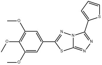 3-(2-thienyl)-6-(3,4,5-trimethoxyphenyl)[1,2,4]triazolo[3,4-b][1,3,4]thiadiazole Structure