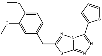 6-(3,4-dimethoxybenzyl)-3-(2-thienyl)[1,2,4]triazolo[3,4-b][1,3,4]thiadiazole 化学構造式