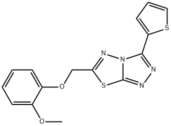 6-[(2-methoxyphenoxy)methyl]-3-(2-thienyl)[1,2,4]triazolo[3,4-b][1,3,4]thiadiazole 化学構造式