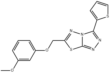 6-[(3-methoxyphenoxy)methyl]-3-(2-thienyl)[1,2,4]triazolo[3,4-b][1,3,4]thiadiazole,878435-67-7,结构式