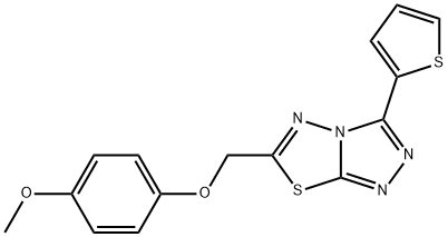 6-[(4-methoxyphenoxy)methyl]-3-(2-thienyl)[1,2,4]triazolo[3,4-b][1,3,4]thiadiazole Structure