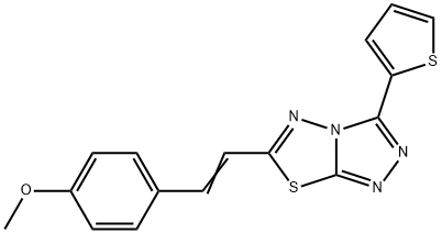 6-[2-(4-methoxyphenyl)vinyl]-3-(2-thienyl)[1,2,4]triazolo[3,4-b][1,3,4]thiadiazole Struktur