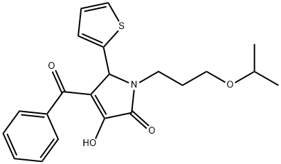 4-benzoyl-3-hydroxy-1-(3-isopropoxypropyl)-5-(2-thienyl)-1,5-dihydro-2H-pyrrol-2-one Structure