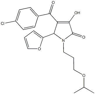 4-(4-chlorobenzoyl)-5-(2-furyl)-3-hydroxy-1-(3-isopropoxypropyl)-1,5-dihydro-2H-pyrrol-2-one Structure