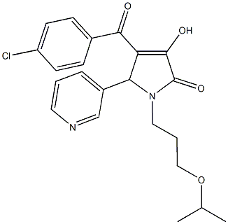 4-(4-chlorobenzoyl)-3-hydroxy-1-(3-isopropoxypropyl)-5-(3-pyridinyl)-1,5-dihydro-2H-pyrrol-2-one,878677-55-5,结构式