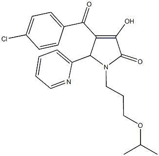 4-(4-chlorobenzoyl)-3-hydroxy-1-(3-isopropoxypropyl)-5-(2-pyridinyl)-1,5-dihydro-2H-pyrrol-2-one,878677-57-7,结构式